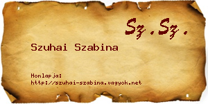 Szuhai Szabina névjegykártya