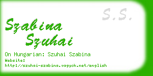 szabina szuhai business card